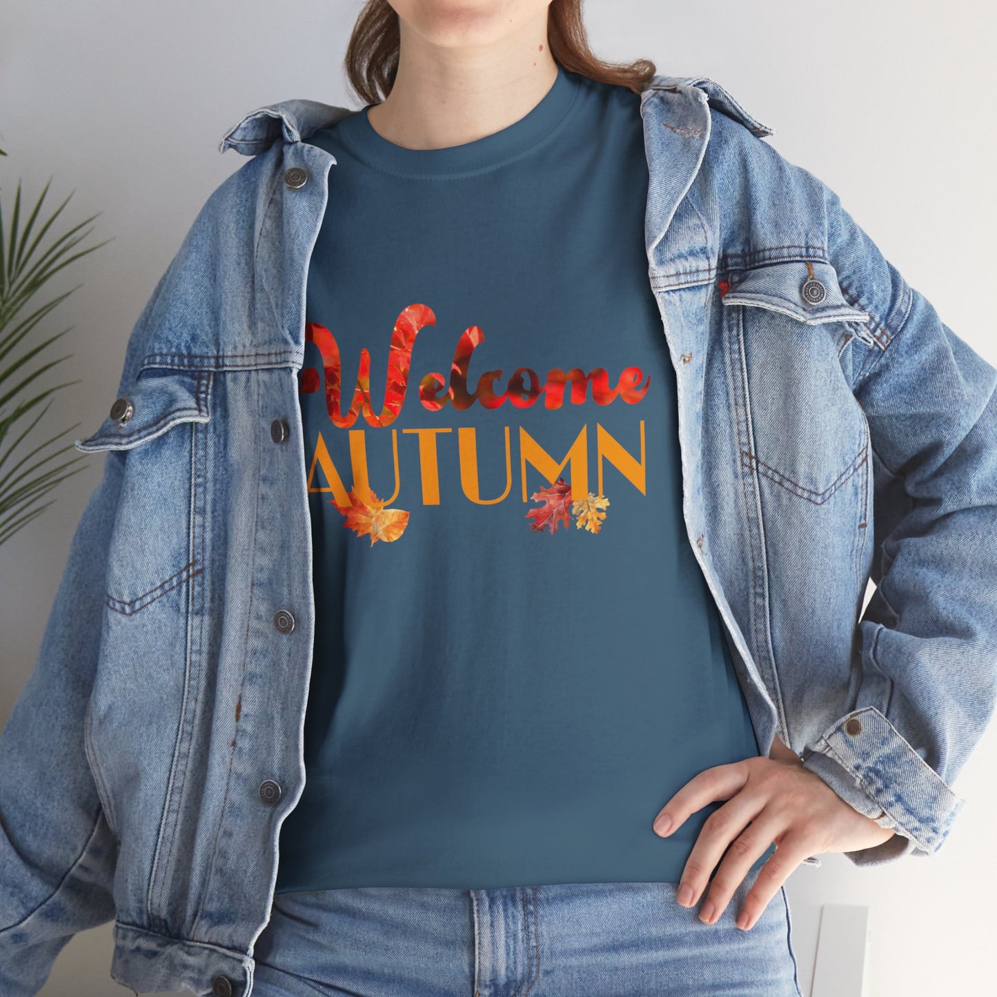 Welcome Autumn Leaves - Unisex Heavy Cotton Tee