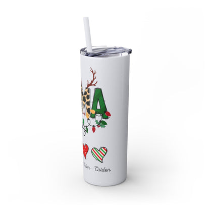 Mama Claus Personalized Skinny Tumbler with Straw, 20oz