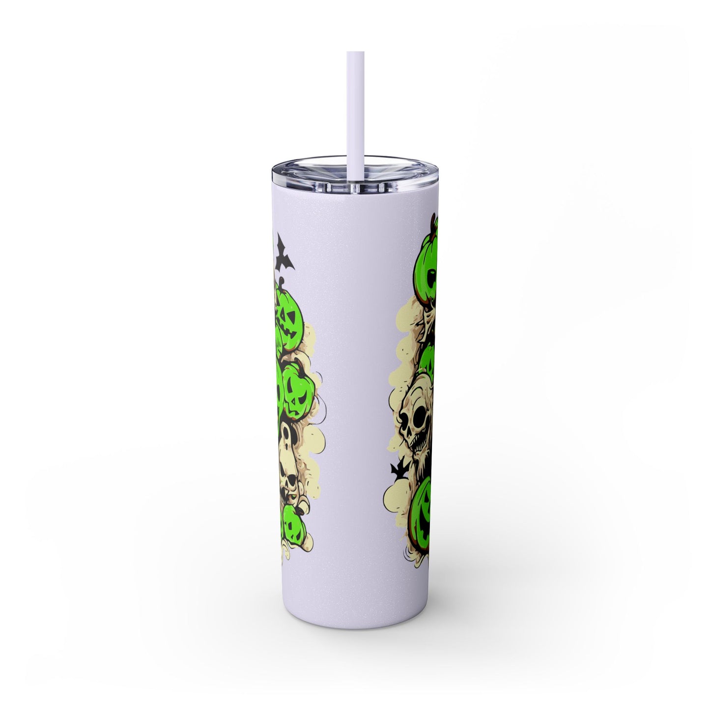 Neon Ghouls 'n Cats Eyes Skinny Tumbler with Straw, 20oz