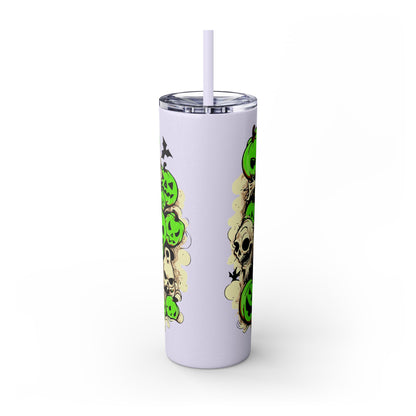 Neon Ghouls 'n Cats Eyes Skinny Tumbler with Straw, 20oz