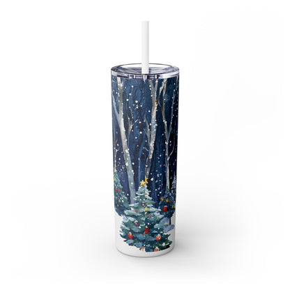 Merry Christmas Skinny Tumbler with Straw, 20oz