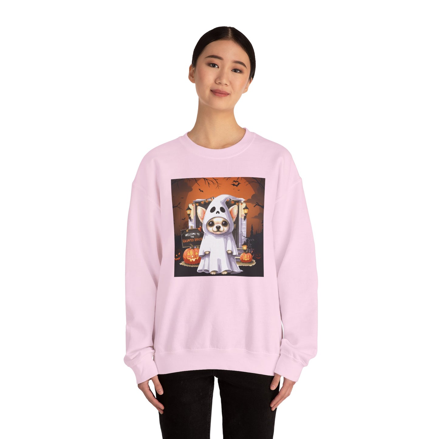 Unisex Heavy Blend™ Crewneck Sweatshirt - Chihuahua Ghost Puppy