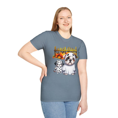 Unisex Softstyle T-Shirt - Bull Dog and Dalmatian Puppies