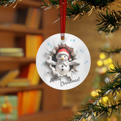 3D Snowman Metal Ornaments