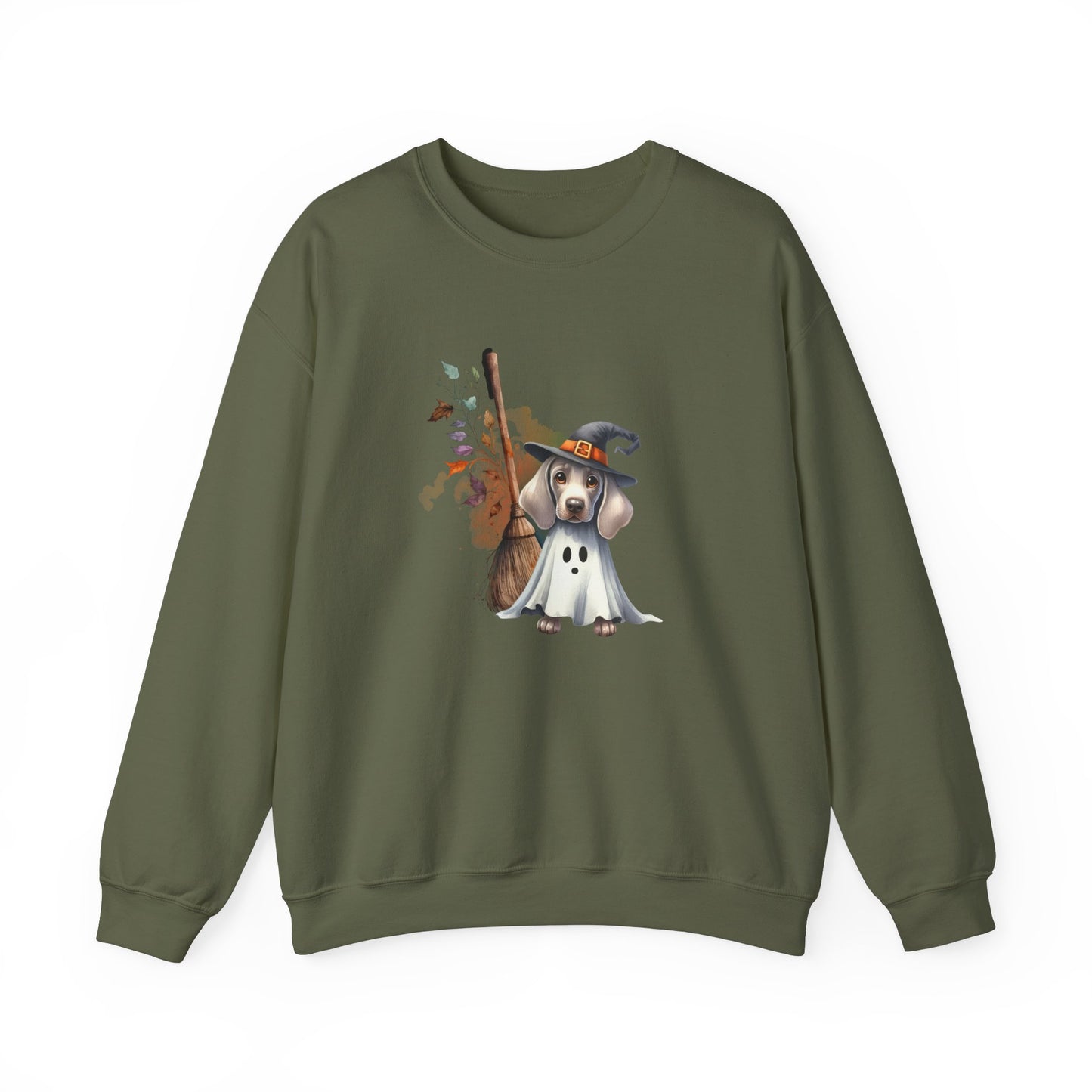 Unisex Heavy Blend™ Crewneck Sweatshirt - Weimaraner Witch Puppy