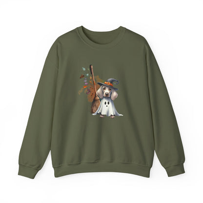 Unisex Heavy Blend™ Crewneck Sweatshirt - Weimaraner Witch Puppy