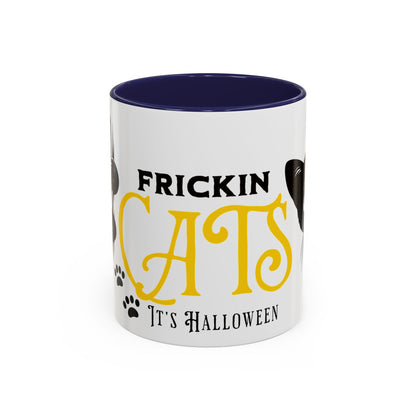 Halloween Accent Coffee Mug (11oz) - Frickin Cats