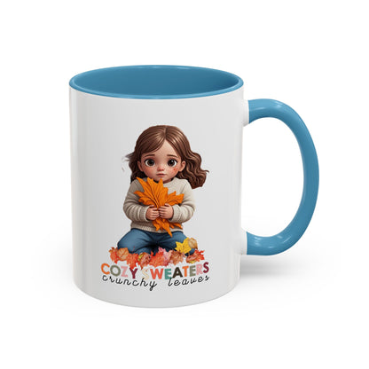 Cozy Sweaters and Crunchy Leaves - Accent Coffee Mug (11, 15oz)