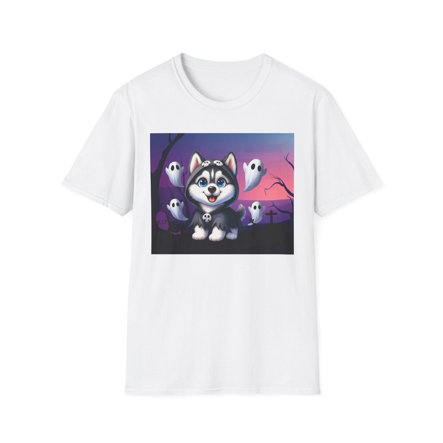 Unisex Softstyle T-Shirt - Husky and Ghosts