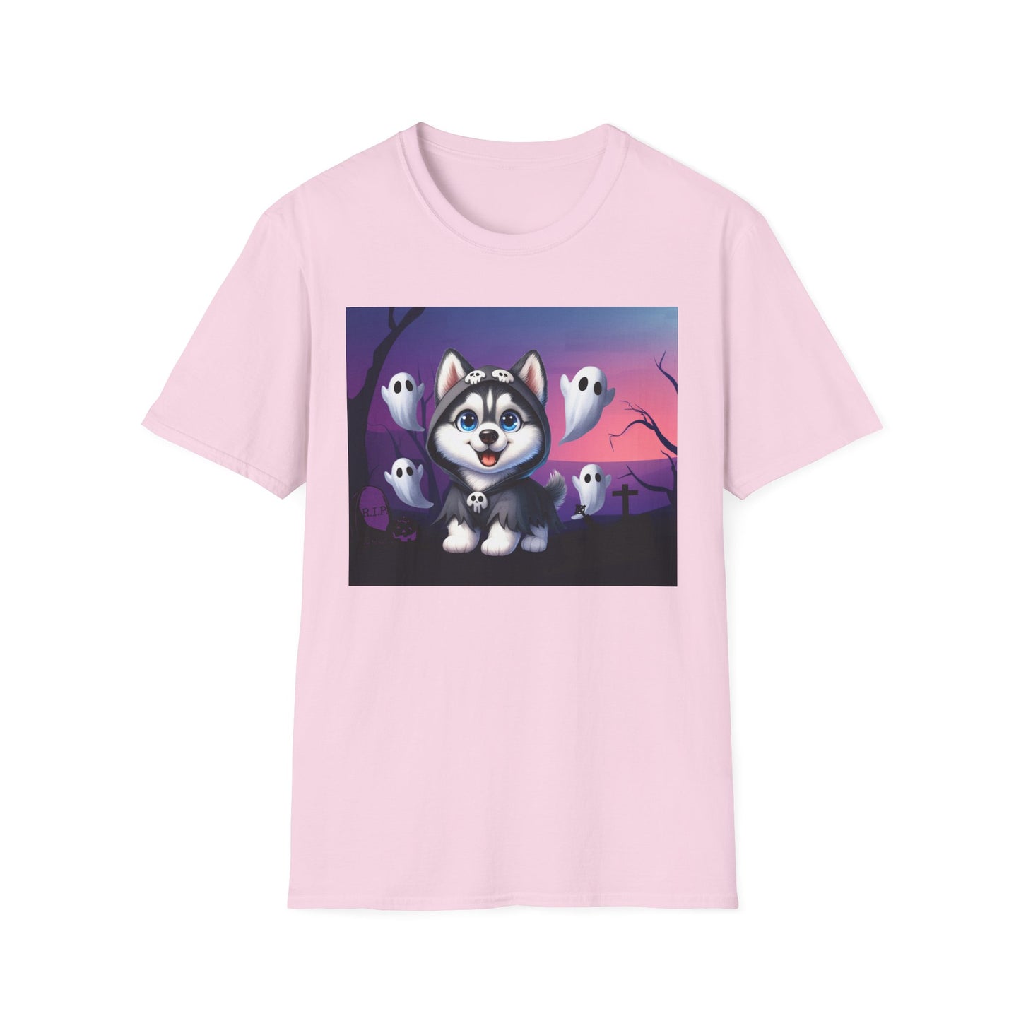 Unisex Softstyle T-Shirt - Husky and Ghosts