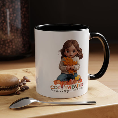 Cozy Sweaters and Crunchy Leaves - Accent Coffee Mug (11, 15oz)