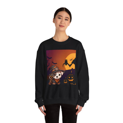 Unisex Heavy Blend™ Crewneck Sweatshirt - Pit Bull Pup and Pumpkins