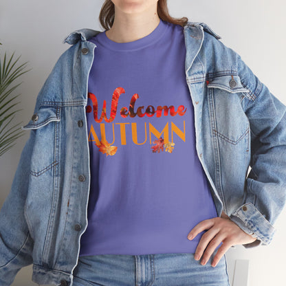 Welcome Autumn Leaves - Unisex Heavy Cotton Tee