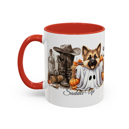 Coffee Mug - Adorable Germany Shepherd Puppy Cowgirl Halloween Design