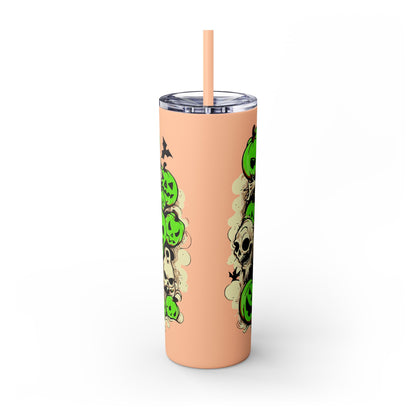 Neon Ghouls 'n Cats Eyes Skinny Tumbler with Straw, 20oz