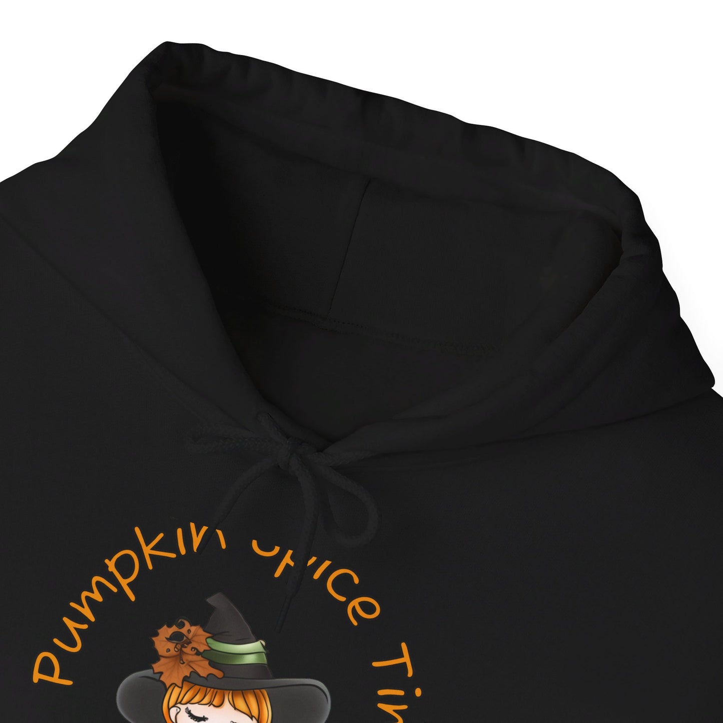 Pumpkin Spice Witch Hooded Sweatshirt - Keep warm this Fall wearing this Adorable Halloween Witch hoodie, who's enjoying her Pumpkin Spice