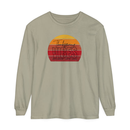 Thanksgiving Vibes Comfort Colors Unisex Garment-dyed Long Sleeve T-Shirt