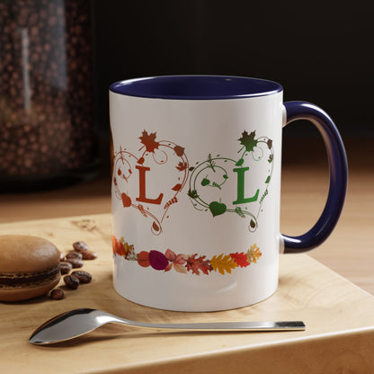 Accent Coffee Mug (11, 15oz) Fall Leaves