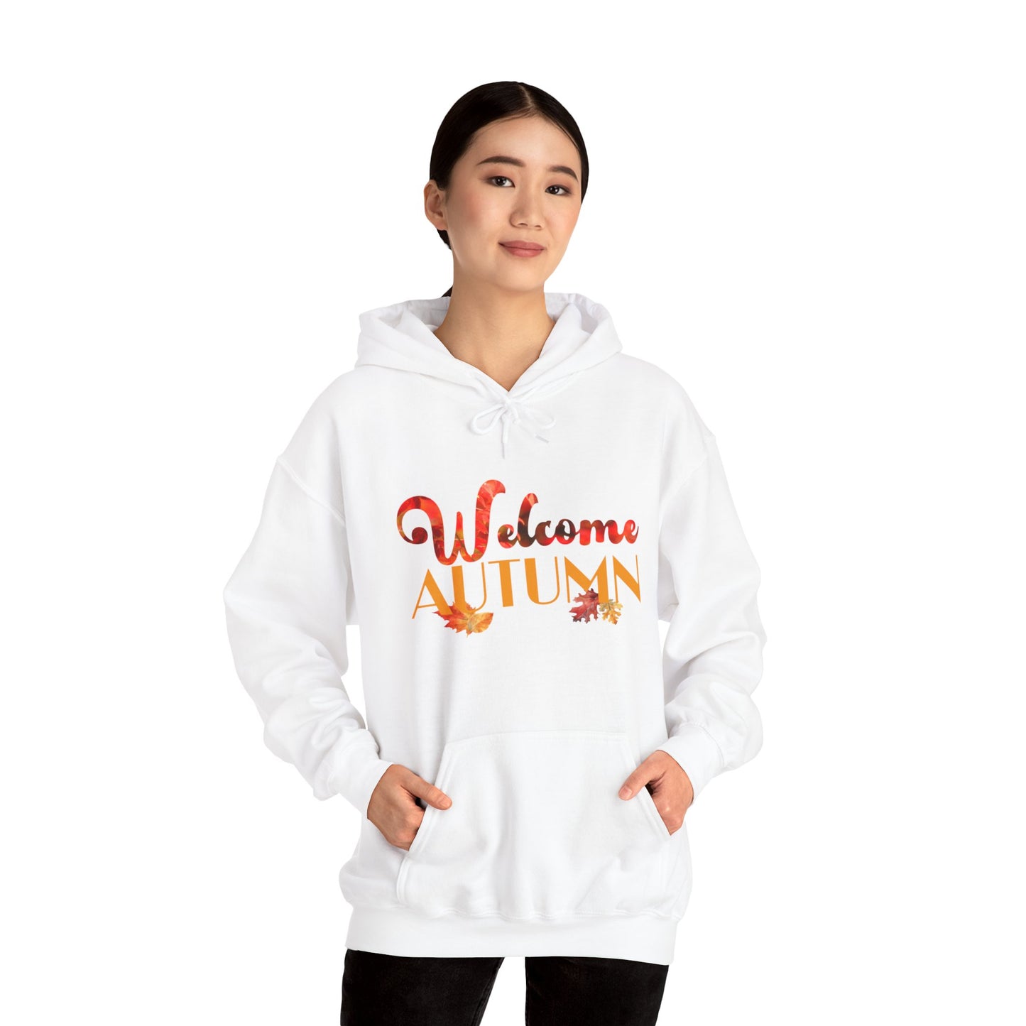 Welcome Autumn Leaves Hoodie - Unisex Heavy Blend™ Hooded Sweatshirt