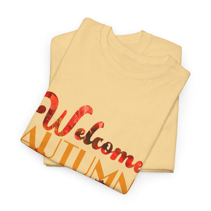 Welcome Autumn Leaves - Unisex Heavy Cotton Tee