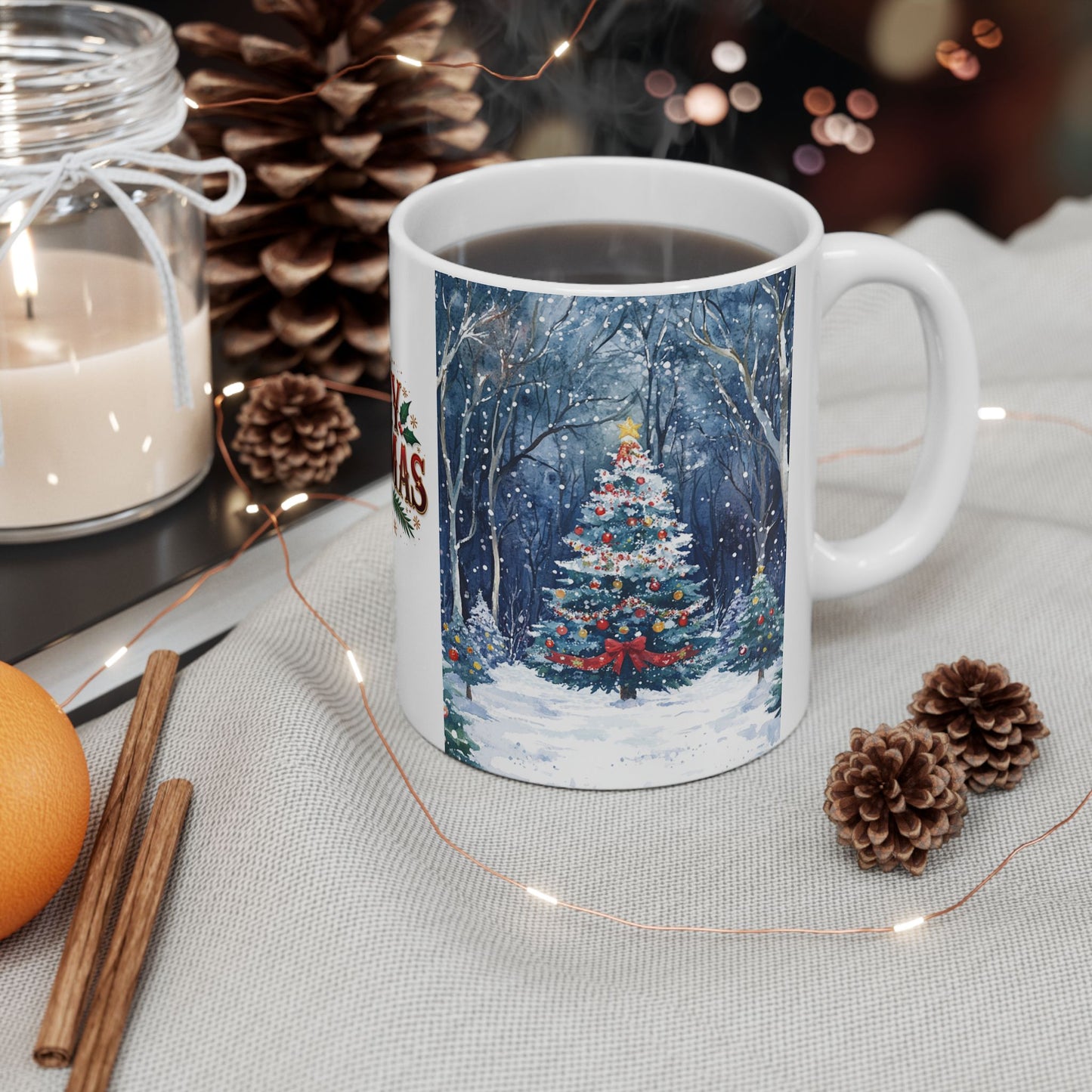 Merry Christmas Ceramic Mug, (11oz, 15oz)