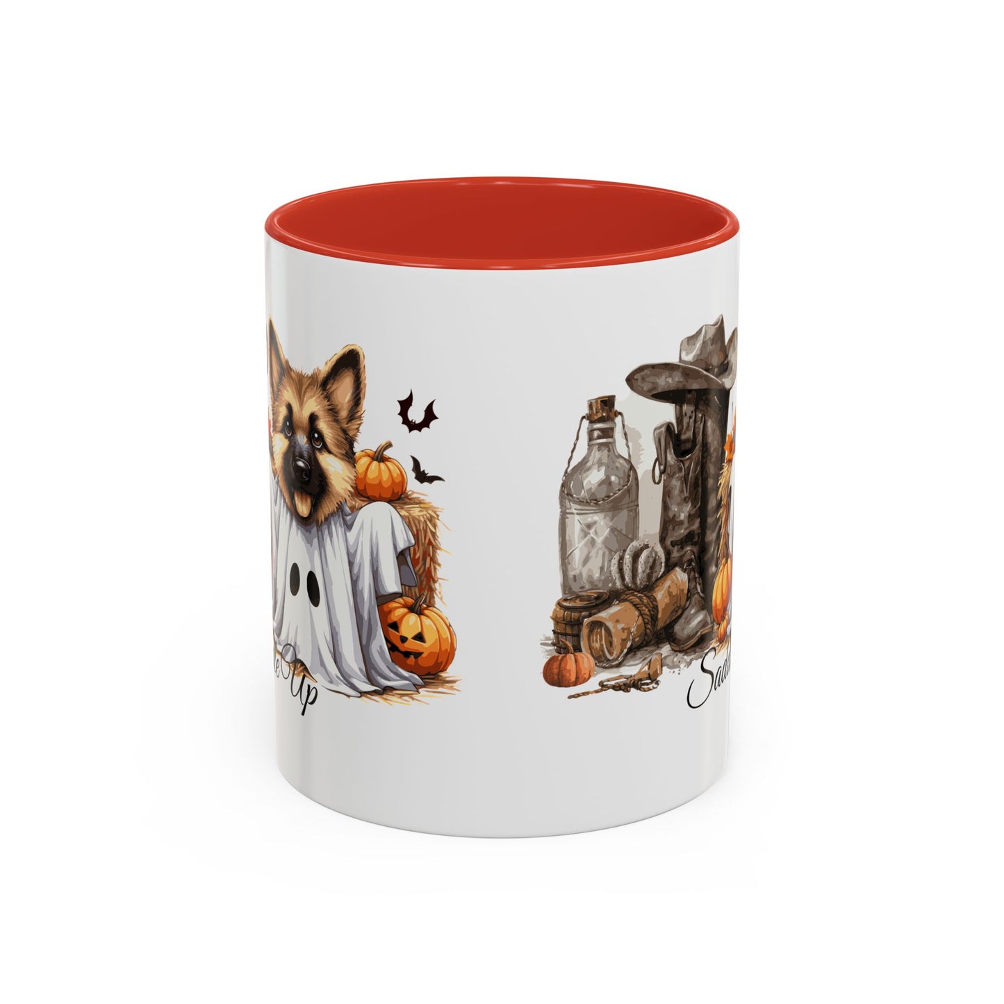 Coffee Mug - Adorable Germany Shepherd Puppy Cowgirl Halloween Design