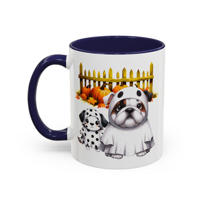 Halloween Accent Coffee Mug (11 oz) Bull Dog and Dalmatian Puppies