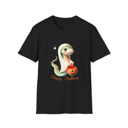 Halloween Snake T-Shirt - Adorable baby snake dressed in sheet is ready for some ghostly Trick or Treats.