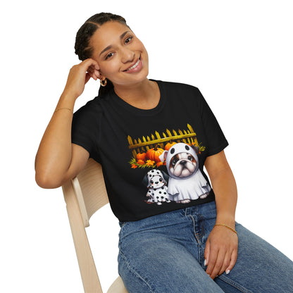 Unisex Softstyle T-Shirt - Bull Dog and Dalmatian Puppies