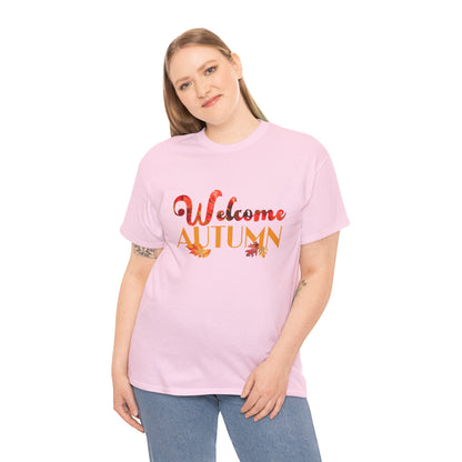 Welcome Autumn Leaves - Unisex Heavy Cotton Tee