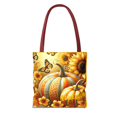 Welcome Fall  Pumpkins and Butterflies - TOTE BAG - (AOP)