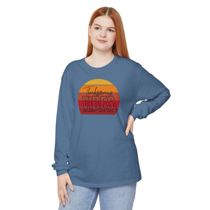 Thanksgiving Vibes Comfort Colors Unisex Garment-dyed Long Sleeve T-Shirt