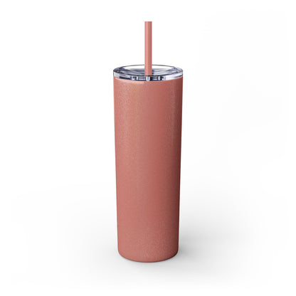 "Heather" Floral Skinny Tumbler with Straw, 20oz