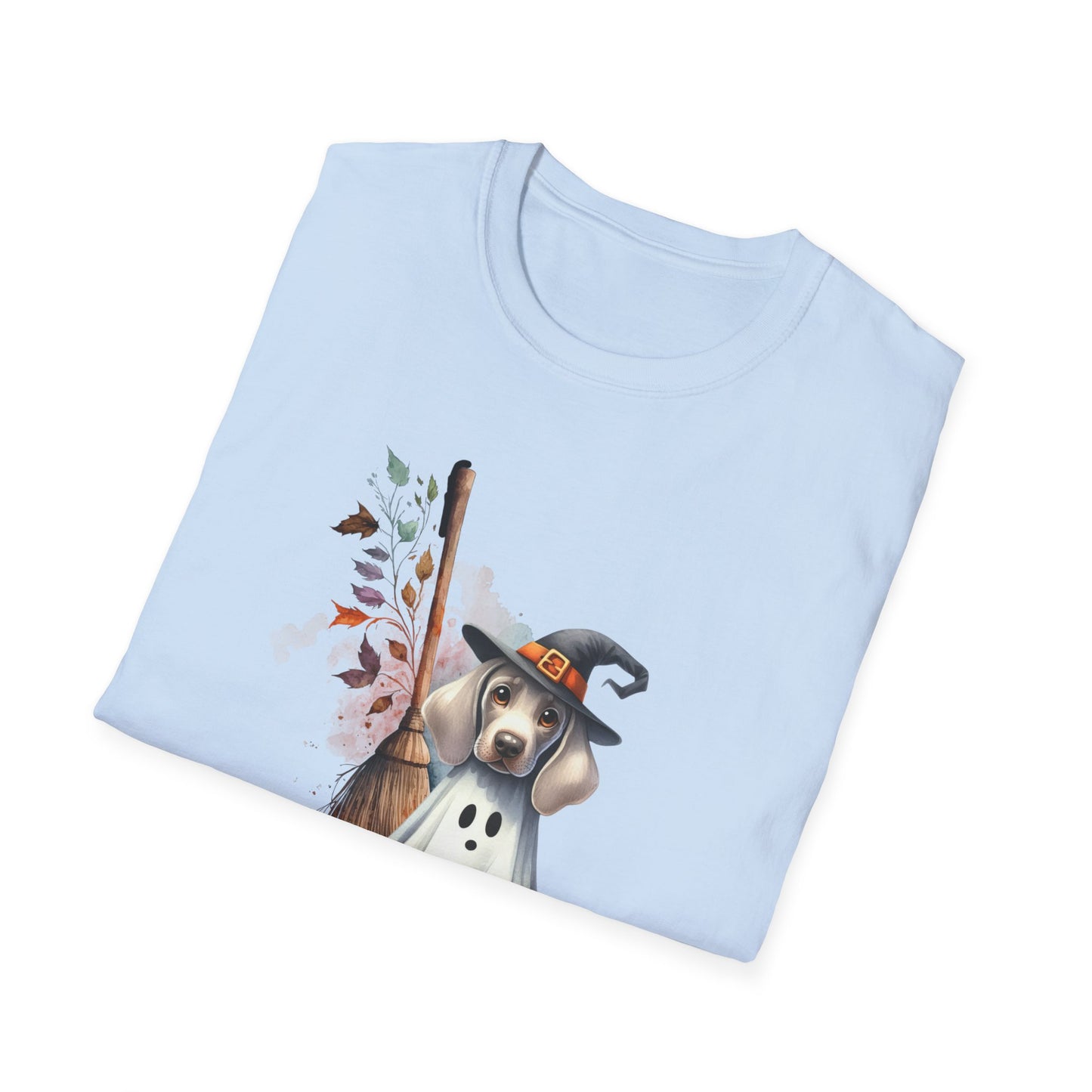 Unisex Softstyle T-Shirt - Adorable Weimaraner Witch Puppy