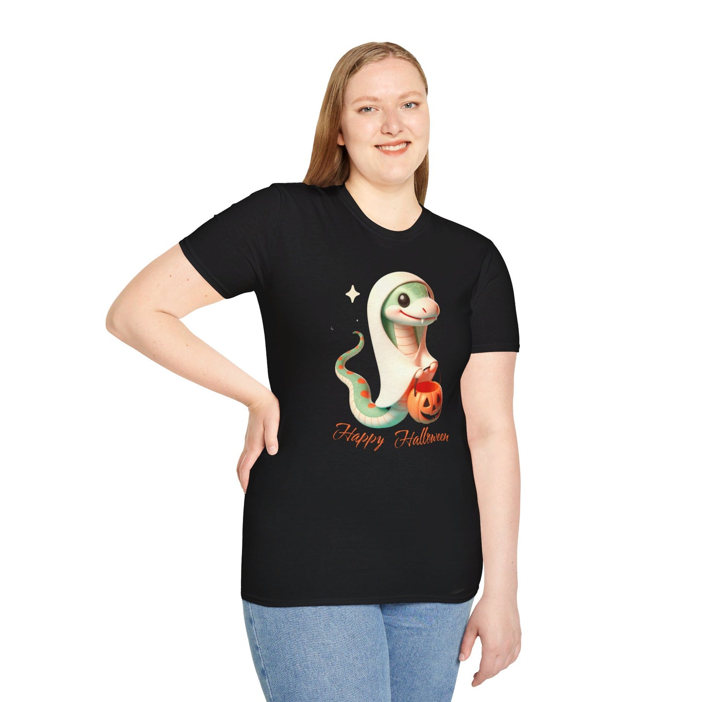 Halloween Snake T-Shirt - Adorable baby snake dressed in sheet is ready for some ghostly Trick or Treats.