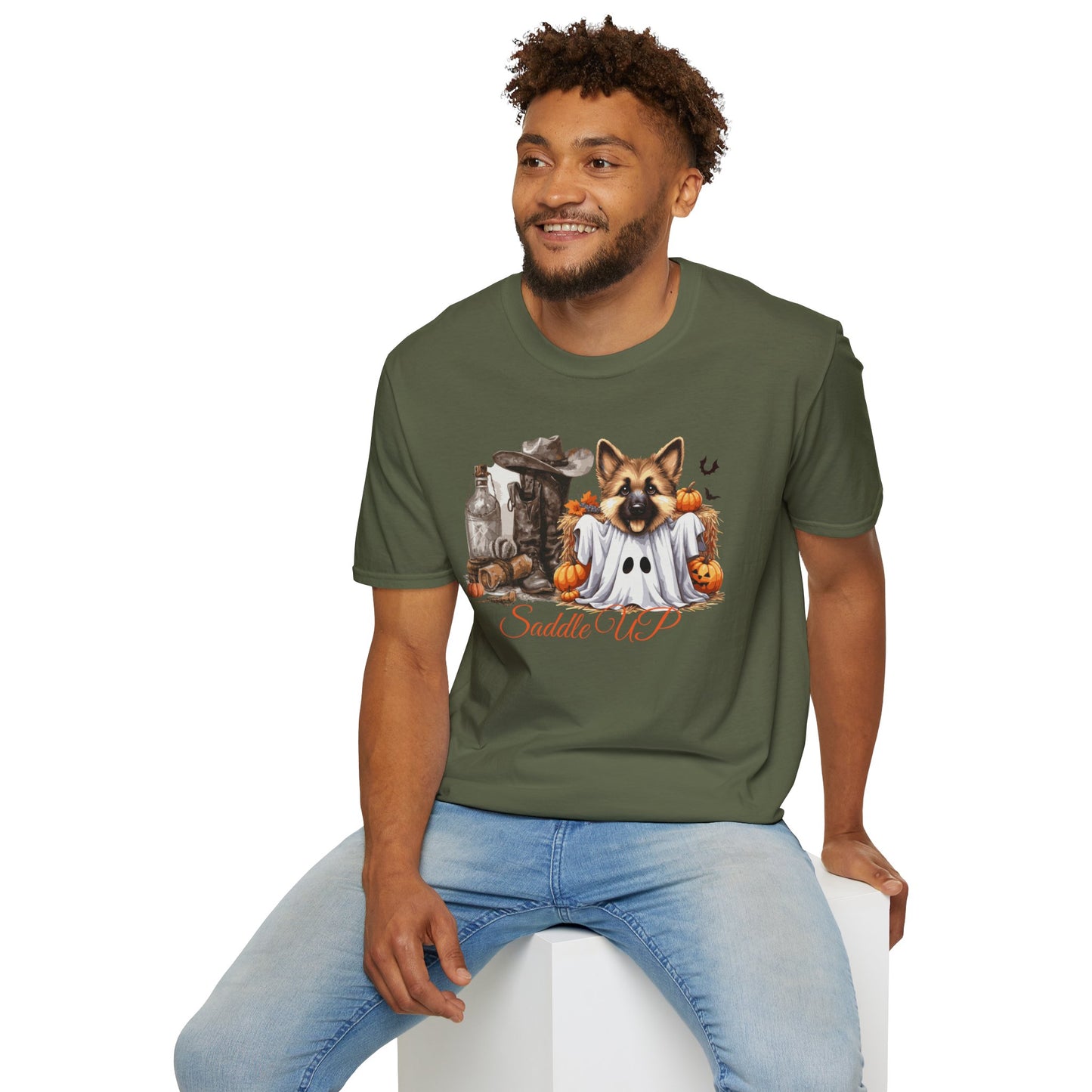 Germany Shepherd Puppy Halloween Softstyle T-Shirt