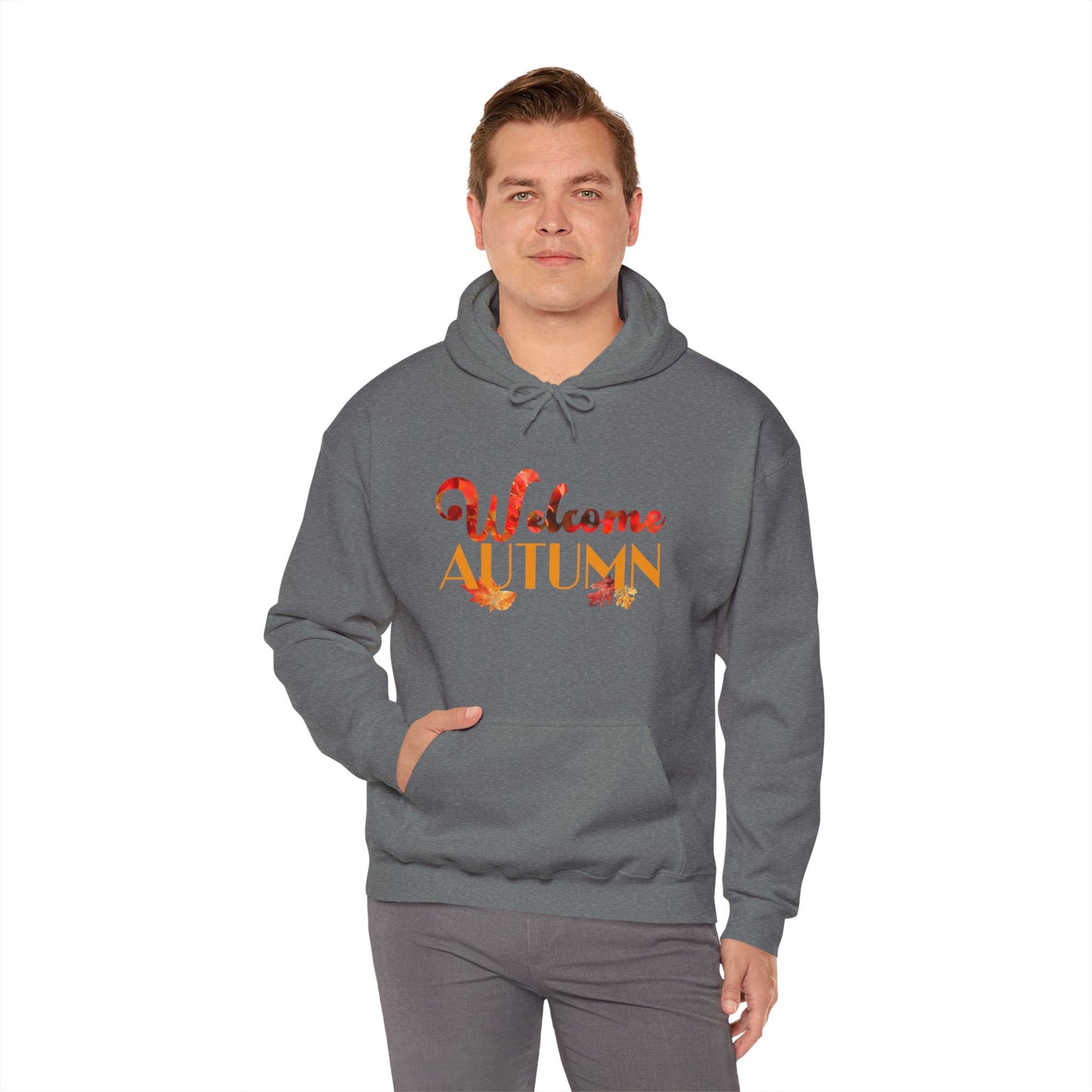 Welcome Autumn Leaves - Unisex Heavy Blend™ Hooded Sweatshirt