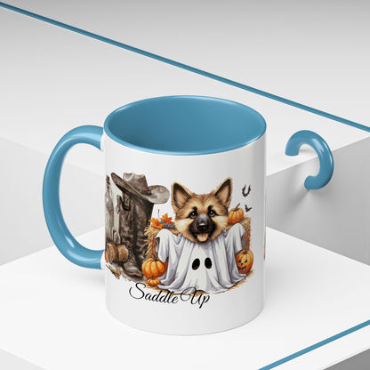 Coffee Mug - Adorable Germany Shepherd Puppy Cowgirl Halloween Design