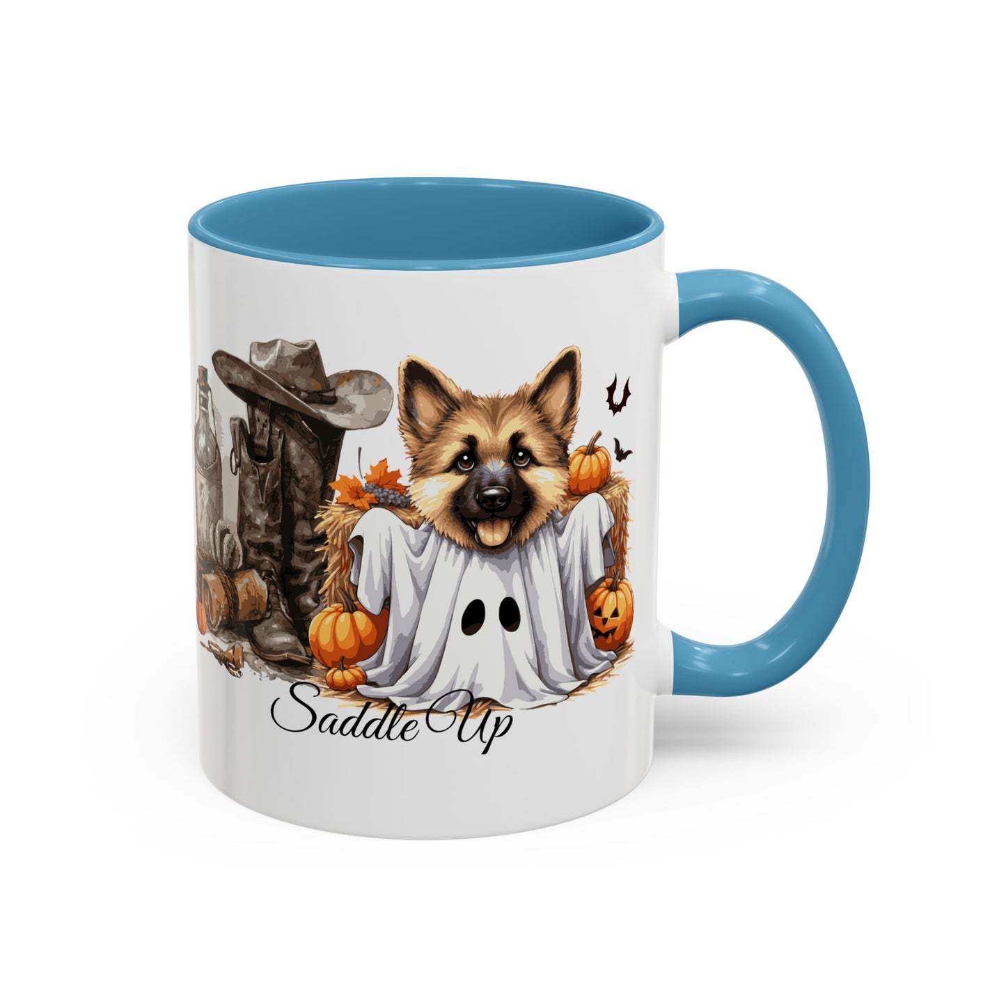 Coffee Mug - Adorable Germany Shepherd Puppy Cowgirl Halloween Design