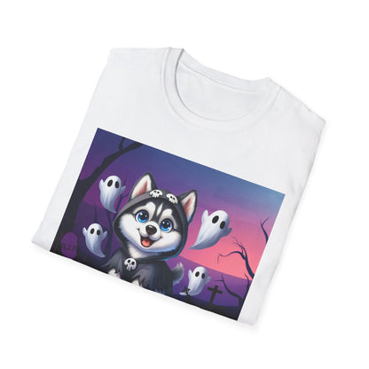 Unisex Softstyle T-Shirt - Husky and Ghosts