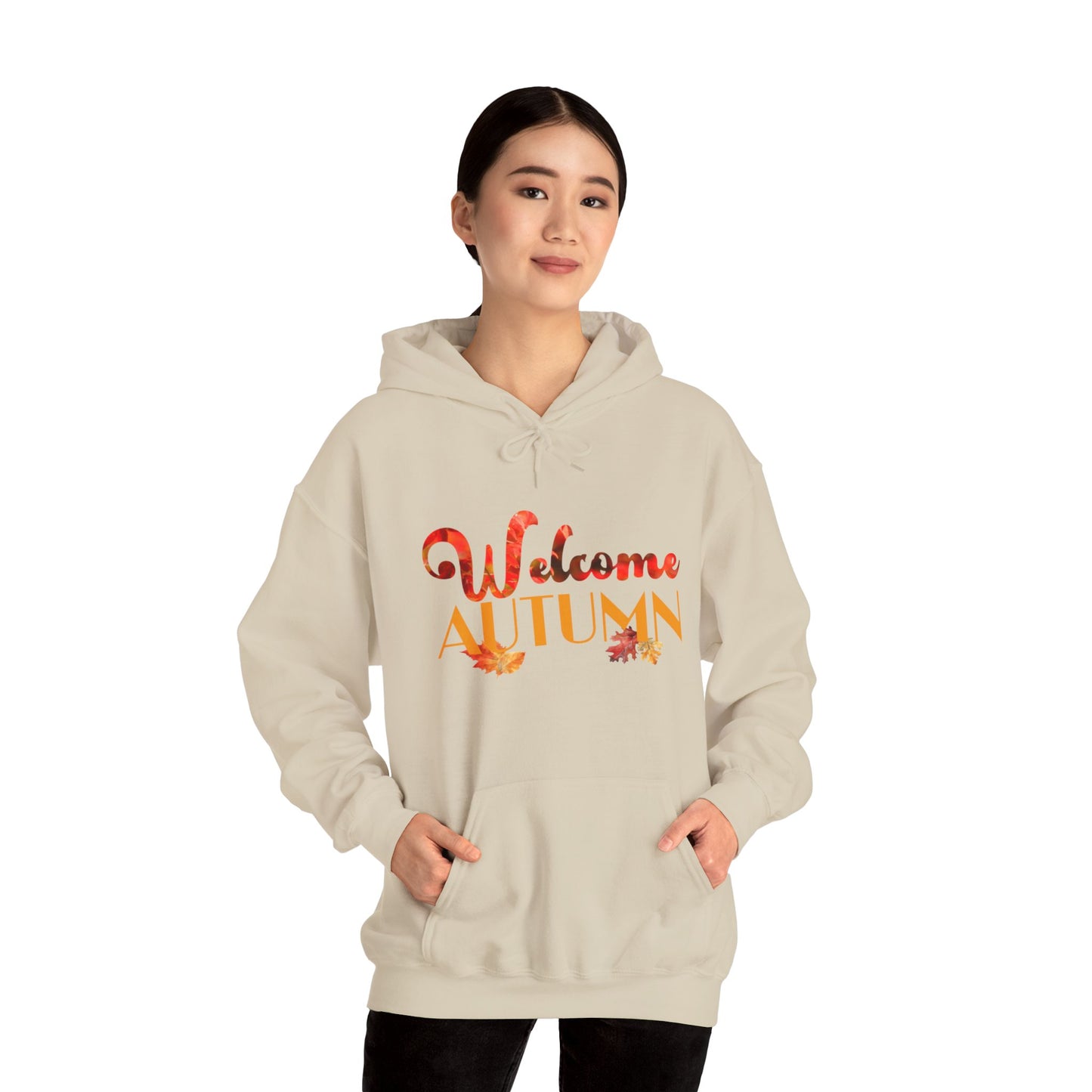 Welcome Autumn Leaves - Unisex Heavy Blend™ Hooded Sweatshirt