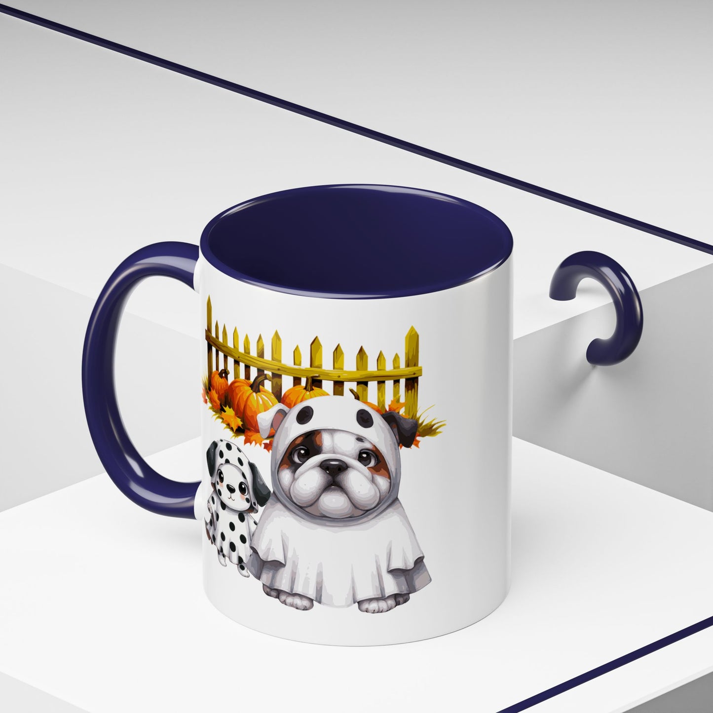 Halloween Accent Coffee Mug (11 oz) Bull Dog and Dalmatian Puppies