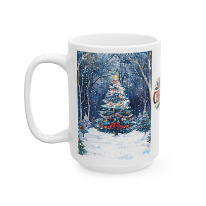 Merry Christmas Ceramic Mug, (11oz, 15oz)