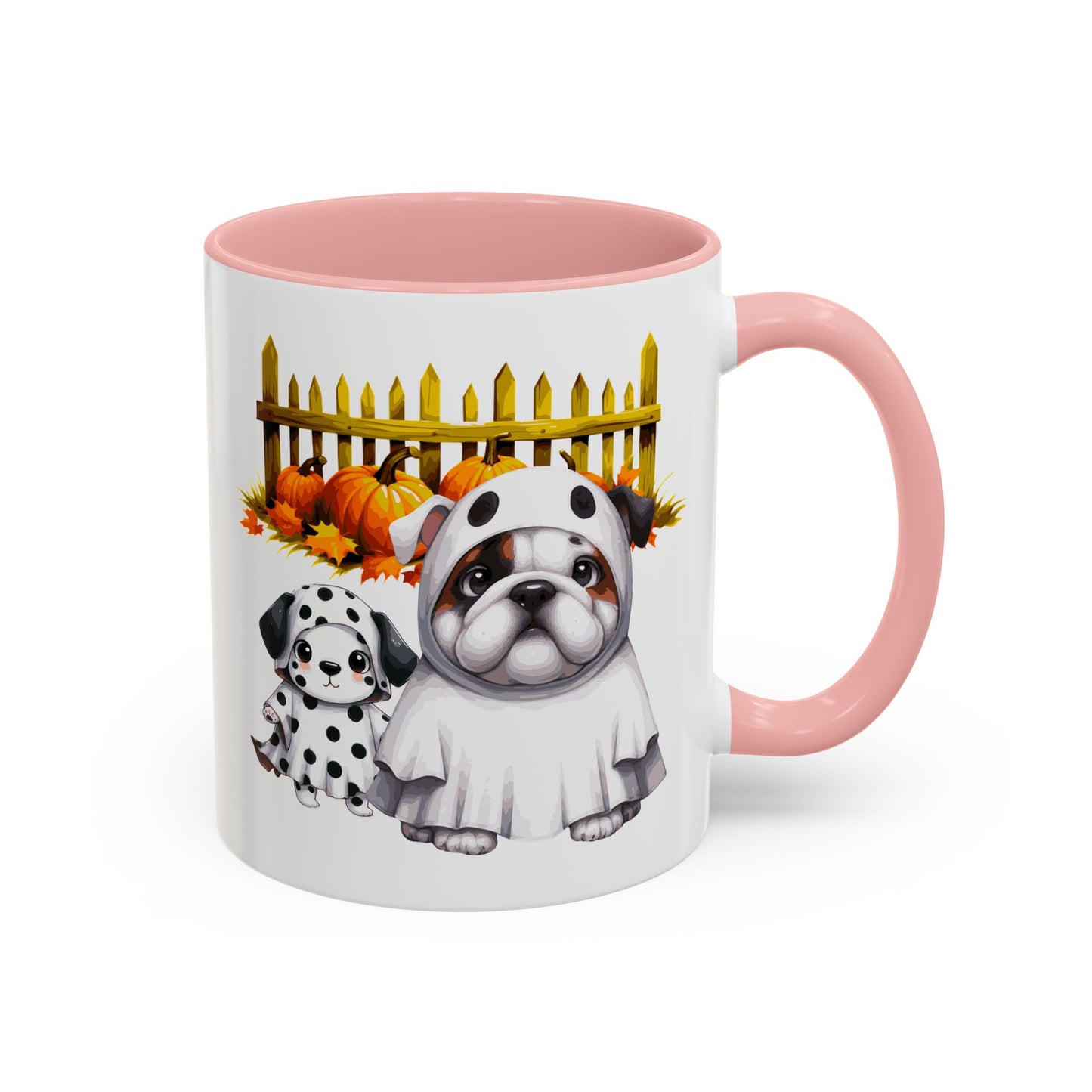 Halloween Accent Coffee Mug (11 oz) Bull Dog and Dalmatian Puppies