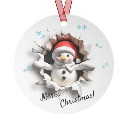 3D Snowman Metal Ornaments