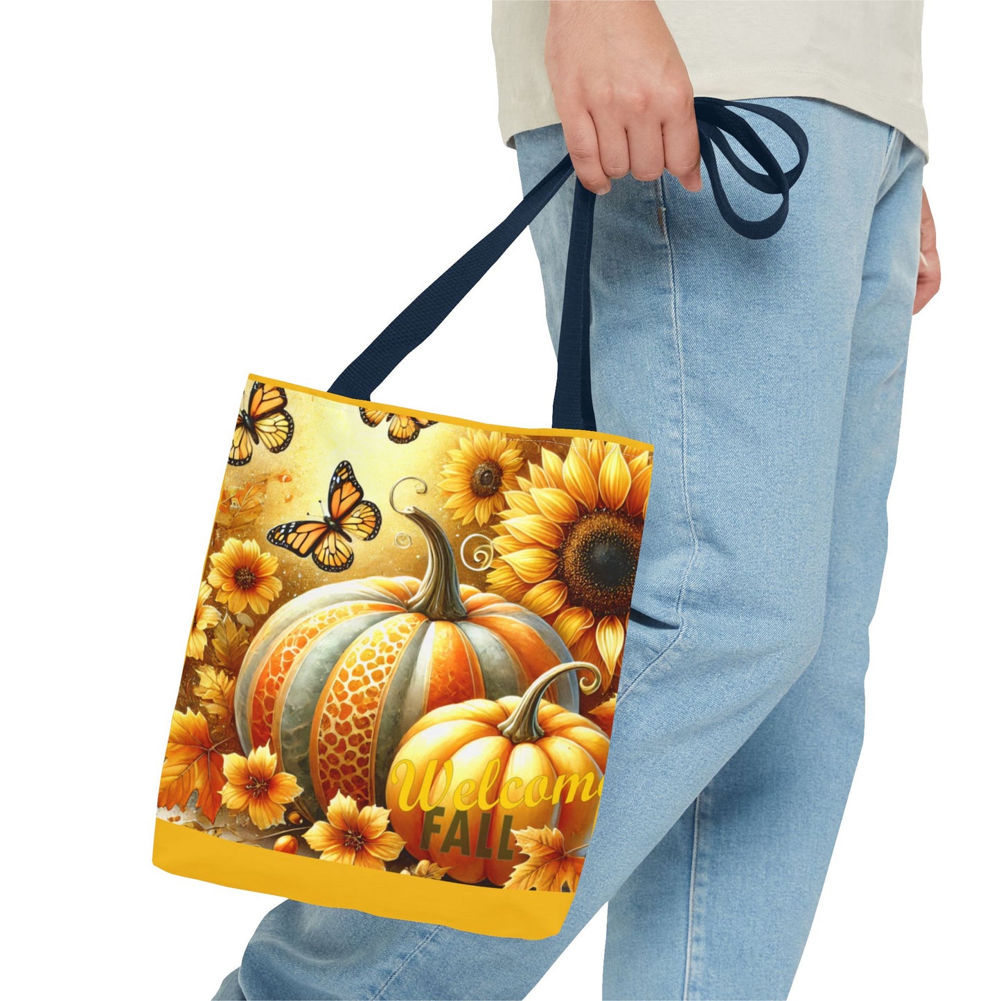 Welcome Fall  Pumpkins and Butterflies - TOTE BAG - (AOP)