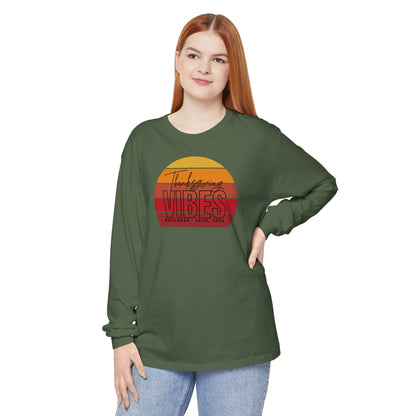 Thanksgiving Vibes Comfort Colors Unisex Garment-dyed Long Sleeve T-Shirt