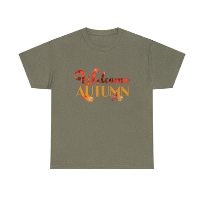 Welcome Autumn Leaves - Unisex Heavy Cotton Tee