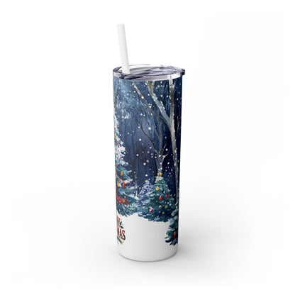 Merry Christmas Skinny Tumbler with Straw, 20oz