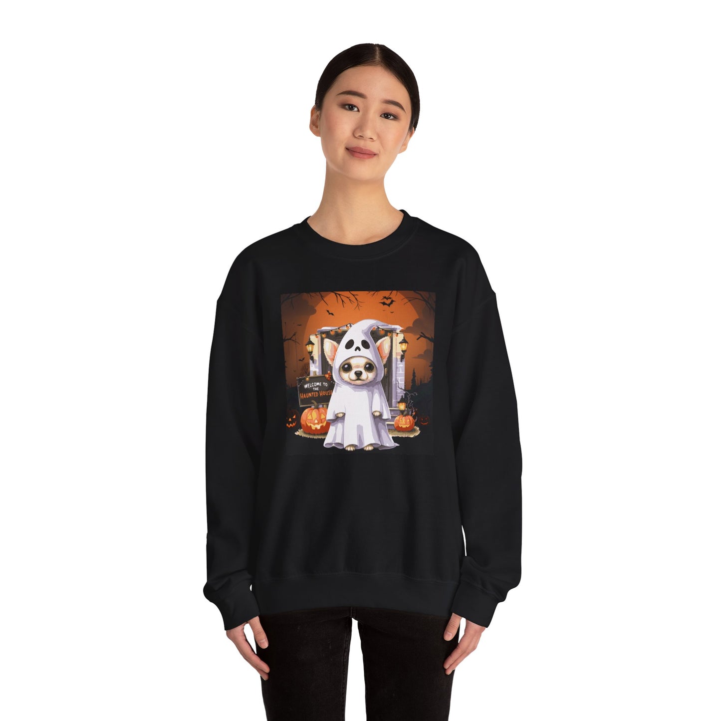 Unisex Heavy Blend™ Crewneck Sweatshirt - Chihuahua Ghost Puppy